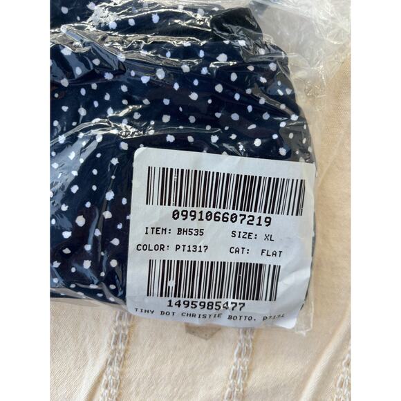 NWT J.Crew Hipster Bikini Bottom in Dot, Navy, Size XL - Picture 6 of 6